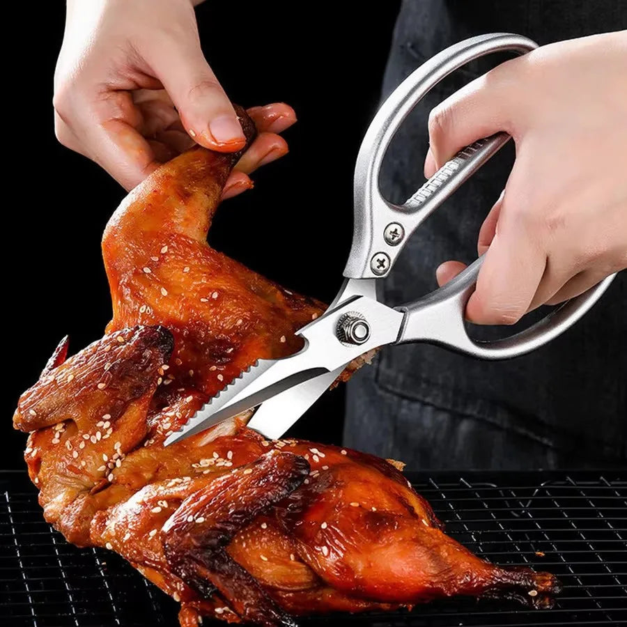 Tesoura Multifuncional de Cozinha – Aço Inoxidável para Cortar Peixe, Frango e Legumes