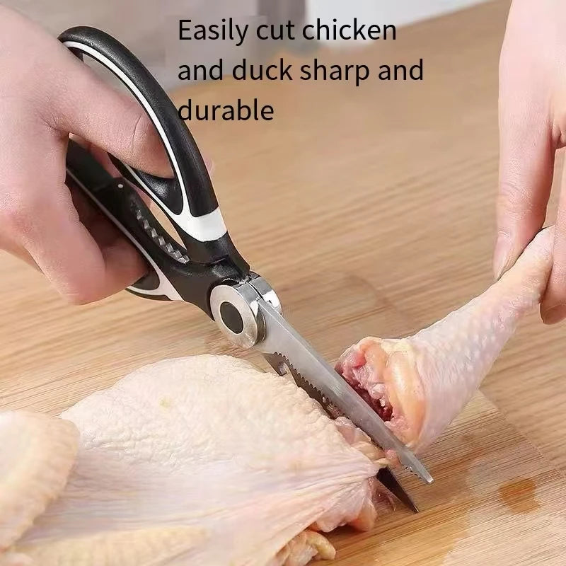 Tesoura Multifuncional de Cozinha – Aço Inoxidável para Cortar Peixe, Frango e Legumes