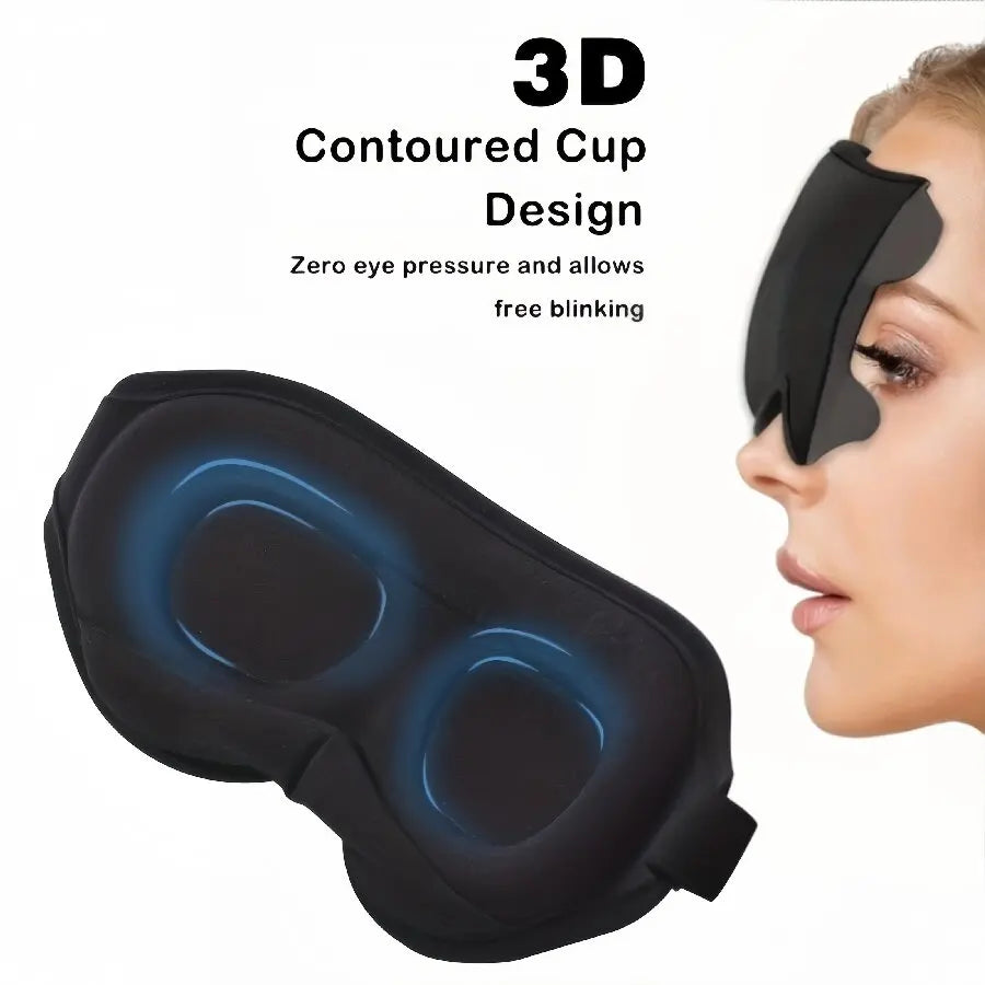 Máscara de Dormir 3D – Bloqueia Luz, Respirável e Confortável