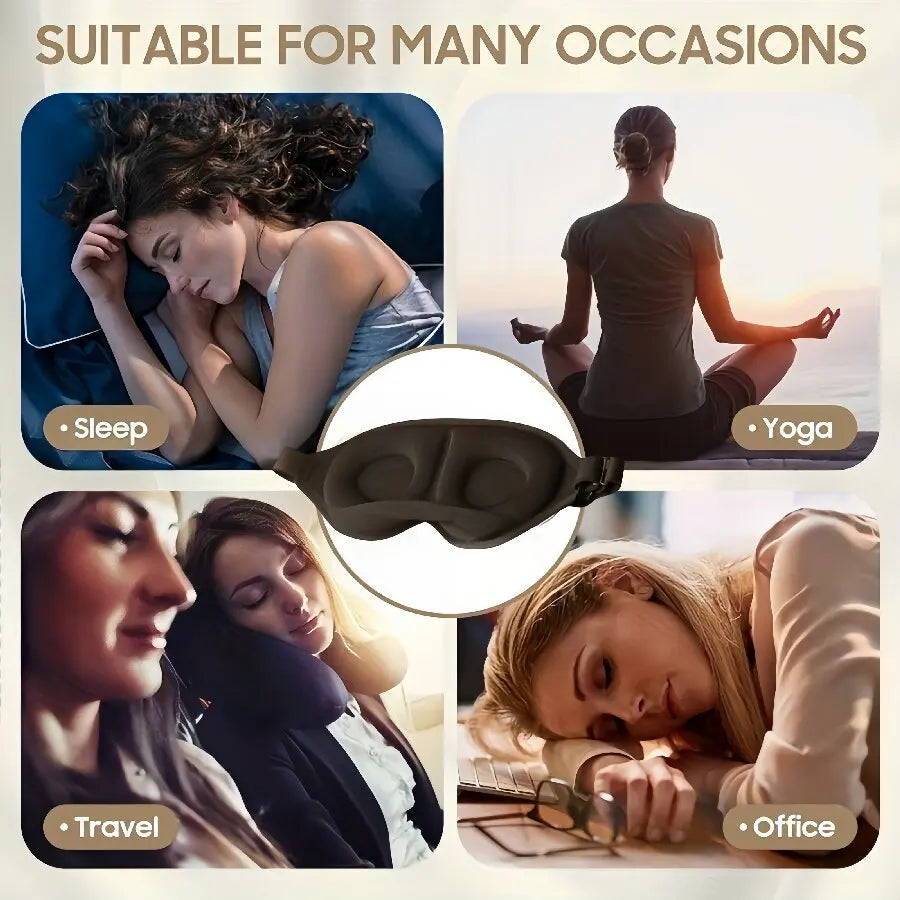 Máscara de Dormir 3D – Bloqueia Luz, Respirável e Confortável
