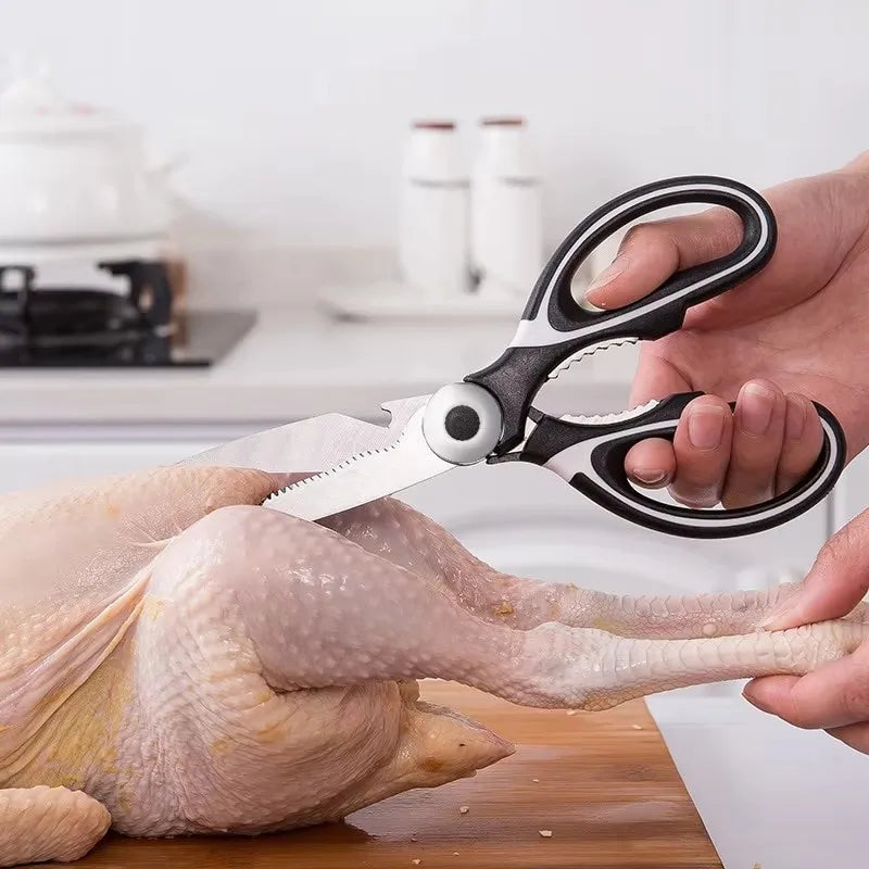 Tesoura Multifuncional de Cozinha – Aço Inoxidável para Cortar Peixe, Frango e Legumes